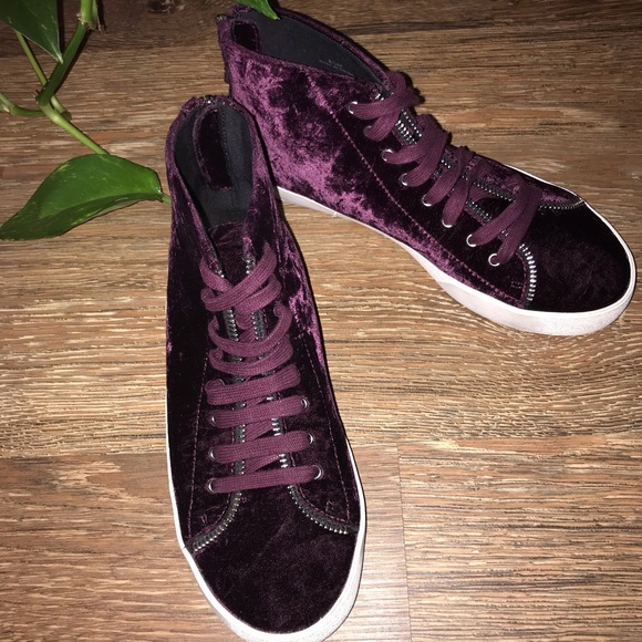 NEW Rebecca Minkoff Zaina Velvet Acai Sneakers - Picture 4 of 8